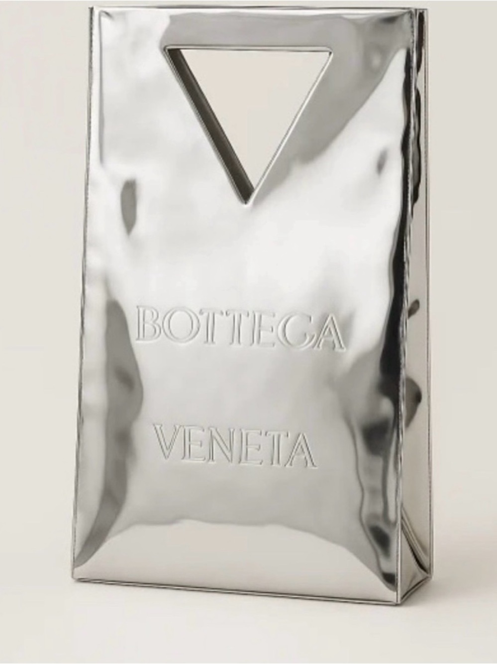Bottega Veneta Silver Reflective Bag
